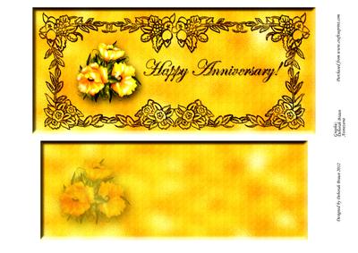 Yellow Flowers Anniversary Dl with Insert