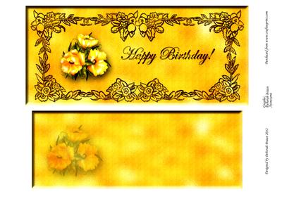 Yellow Flowers Birthday Dl with Insert