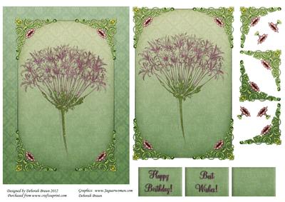 Wild Flower in Green Frame