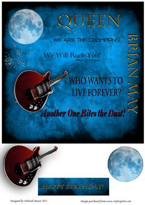 Queen (brian May) Birthday - Blue
