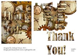 Steampunk Hands of Time Thank You