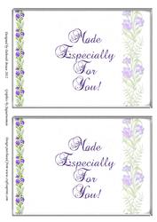 Card Protector Purple Flowers 5x7 Landscape