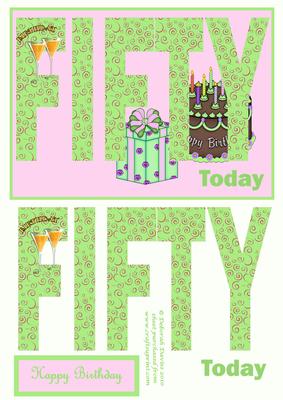 Green Fifty Today Card