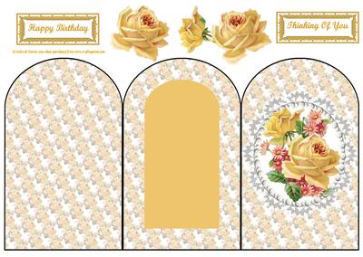 Golden Rose Tri-fold Card