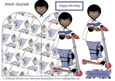 Boys Scooter Shaped Card