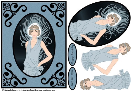 Framed Deco Lady - Davina