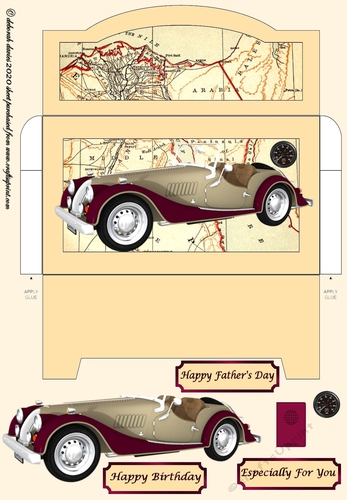 Vintage Sports Car 2 Money Pocket