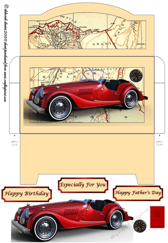 Vintage Sports Car Money Wallet 