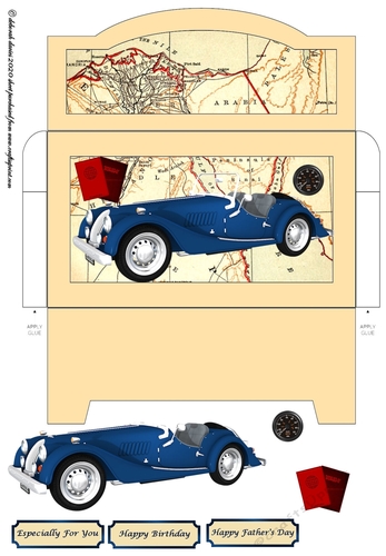 Vintage Sports Car 3 Money Wallet