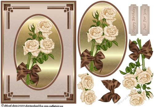 Deco Framed Cream Rose