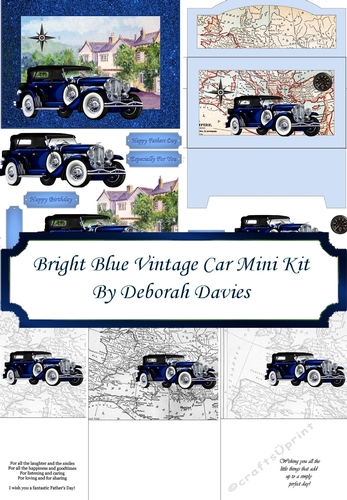 Bright Blue Vintage Car Mini Kit