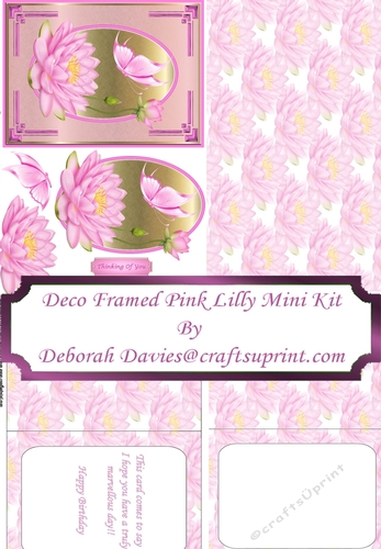 Deco Framed Pink Lilly Mini Kit