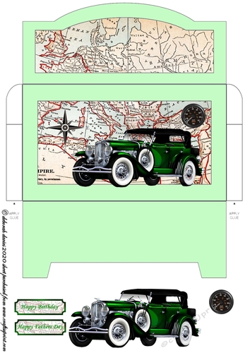 Bright Green Vintage Car Money Holder