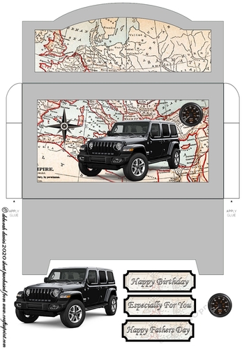 Black Adventure Jeep Money Holder
