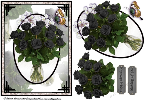 Black Floral Vase