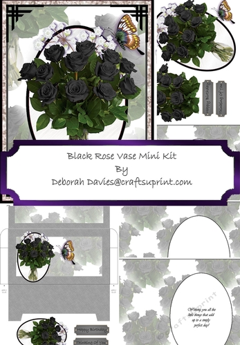 Black Floral Vase Mini Kit