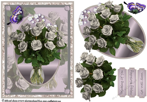 Silver Floral Vase