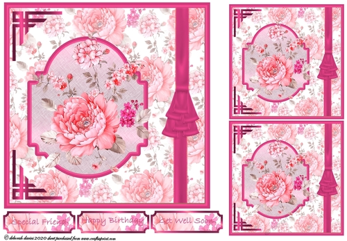 Pink Floral Toppers