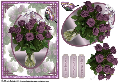 Mauve Floral Vase