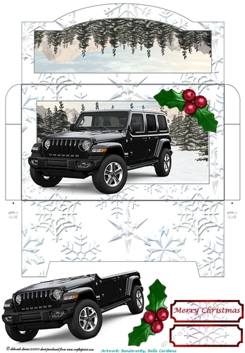 Christmas Black Jeep Money Pocket