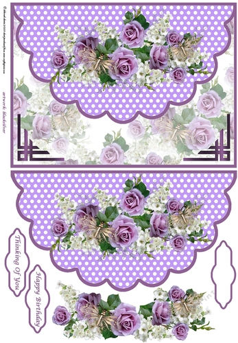 Stunning Mauve Floral Envelope Card