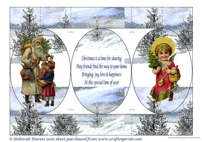 Vintage Christmas Cameo Tri-shutter