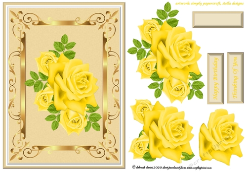 Framed Golden Florals