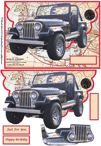 Hot Jeep Envelope Card