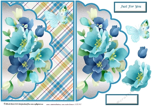 Pretty Blue Floral Envelope Card