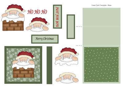Santa Stuck Up Chimney Easel Card