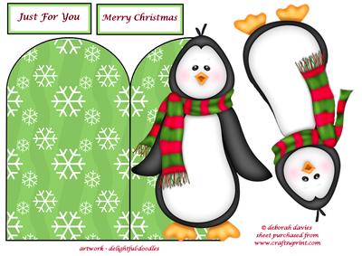 Paulie Penguin Shaped Card