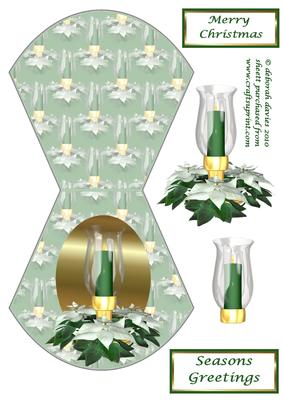 Green Christmas Candle Wobble Card