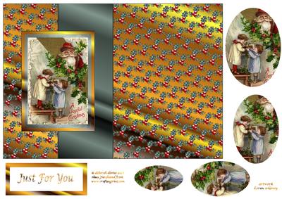 Vintage Christmas Scene Fold-back