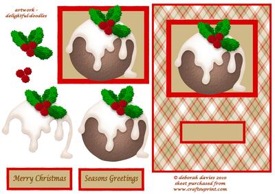 Christmas Pudding on Red Tartan