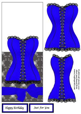 Blue Corset Over the Edge Card