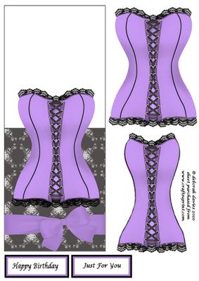 Lilac Corset Over the Edge Card