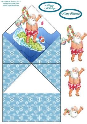 Surfing Santa Diamond Top