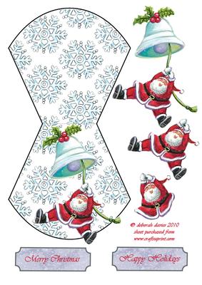 Santa Swinging on Bell Wobble Card