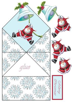 Santa Swinging on Bell Diamond Top Card