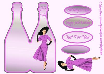 Elegant Lady in Lilac on Bottle