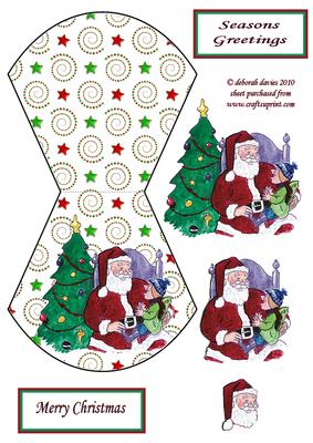 Vintage Santa and Tree Wobble