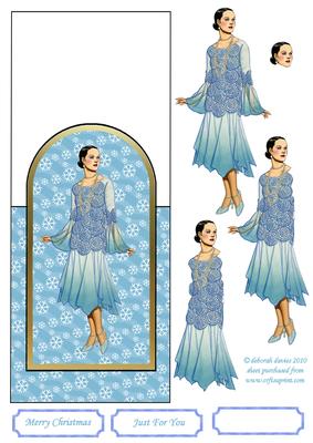 Blue Christmas Lady Over the Edge