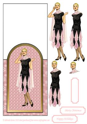 Pink Christmas Lady Over the Edge