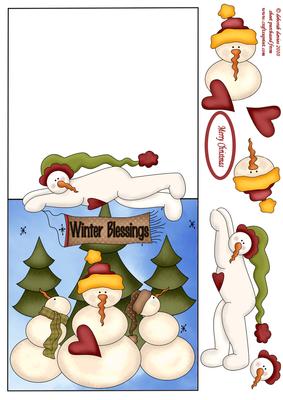 Snow Family Over the Edge
