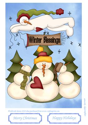 Snow Family Large Topper