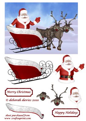 Santa & Reindeers Quick Card