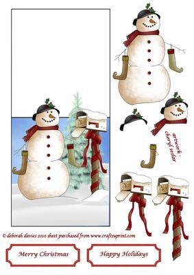 Happy Snowman Over the Edge