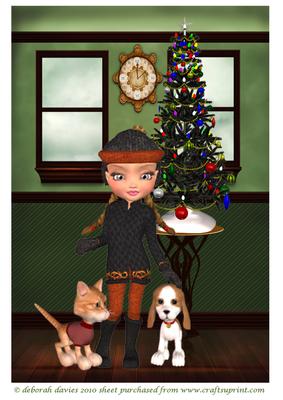 Kiki at Christmas Large Topper
