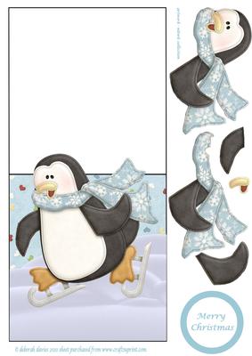 Skating Penguin Over the Edge