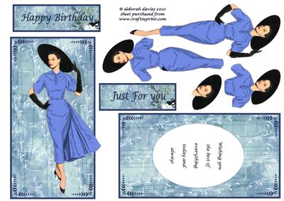 Elegant Lady in Blue Topper Set